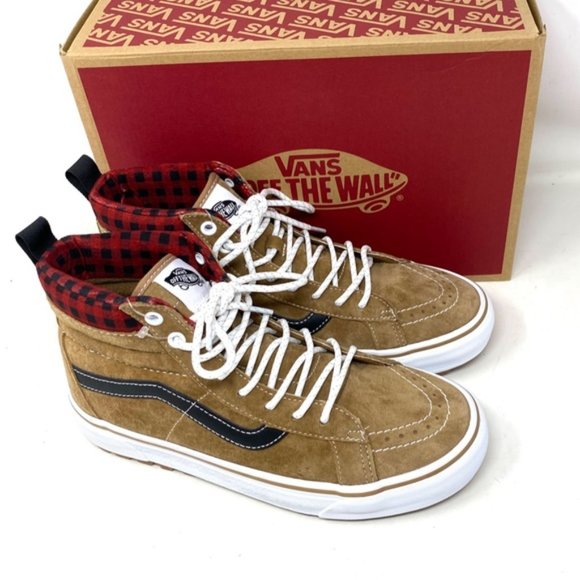 VANS Sk8-Hi MTE-1 Shoe High Top Brown Plaid Suede Women's Size Boots VN0A5HZYY49 - Picture 6 of 11